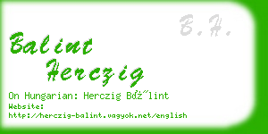 balint herczig business card